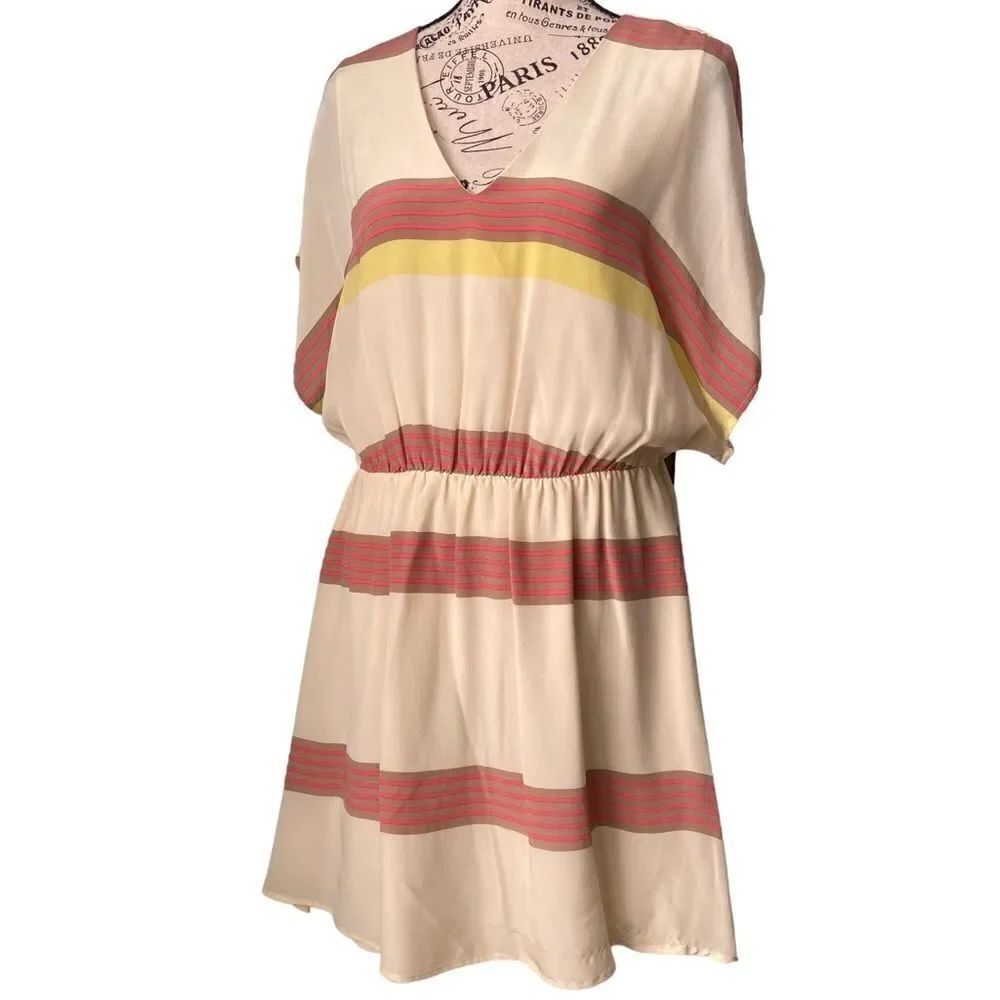 Alcee 100% Silk Mini Dress Multi-Color in Size Small